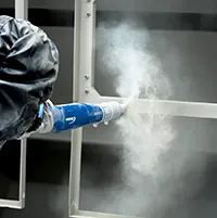 Automated robotic powder coating