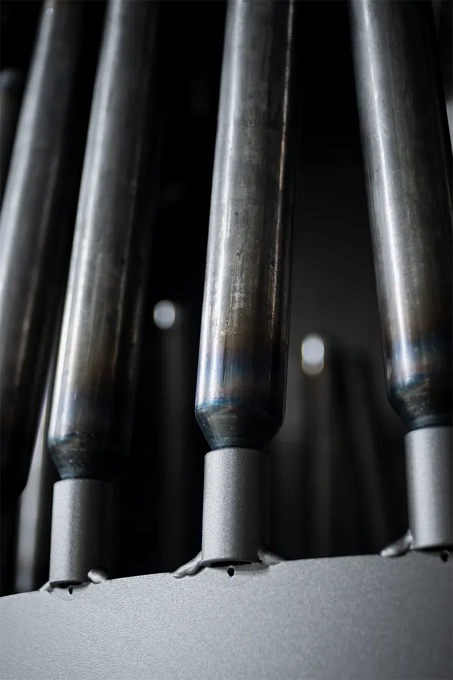 Pre-blasting steel cartridges close-up