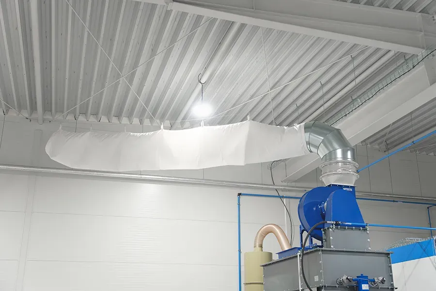 Filtered air discharge ducting