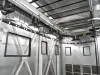 Drying oven interior with hanged metal parts