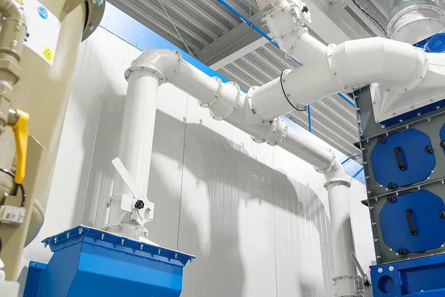 Abrasive media collection piping