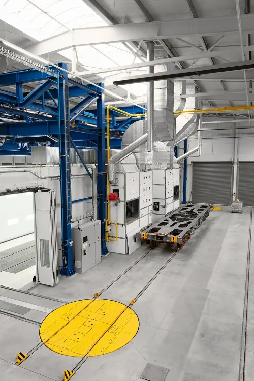 Robotic coating line for freight wagons