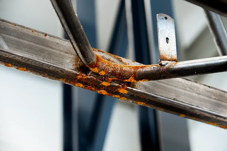 Corroded sections of metal part