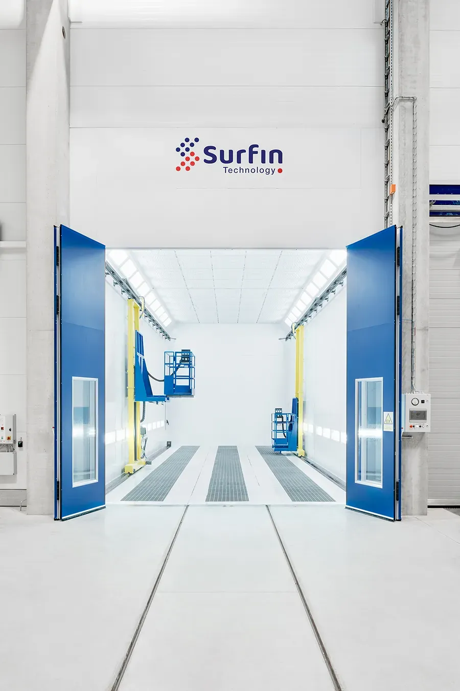 Coating booth front view