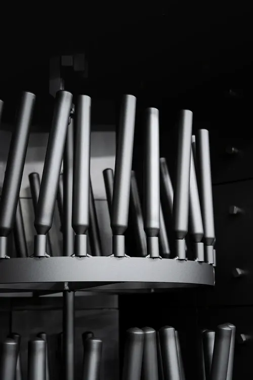 Metal cartridges loaded on hanging system