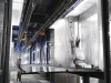 Freight wagon moving through coating booth