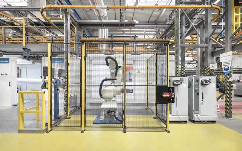Robotic arm used for powder coating