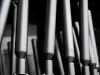 Hanging system with loaded steel cartridges close-up
