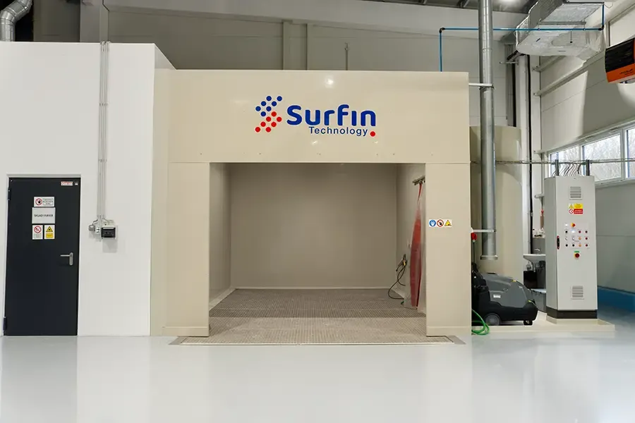 Wash booth inside view