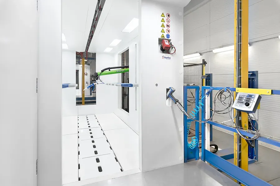 Exterior view of a coating line