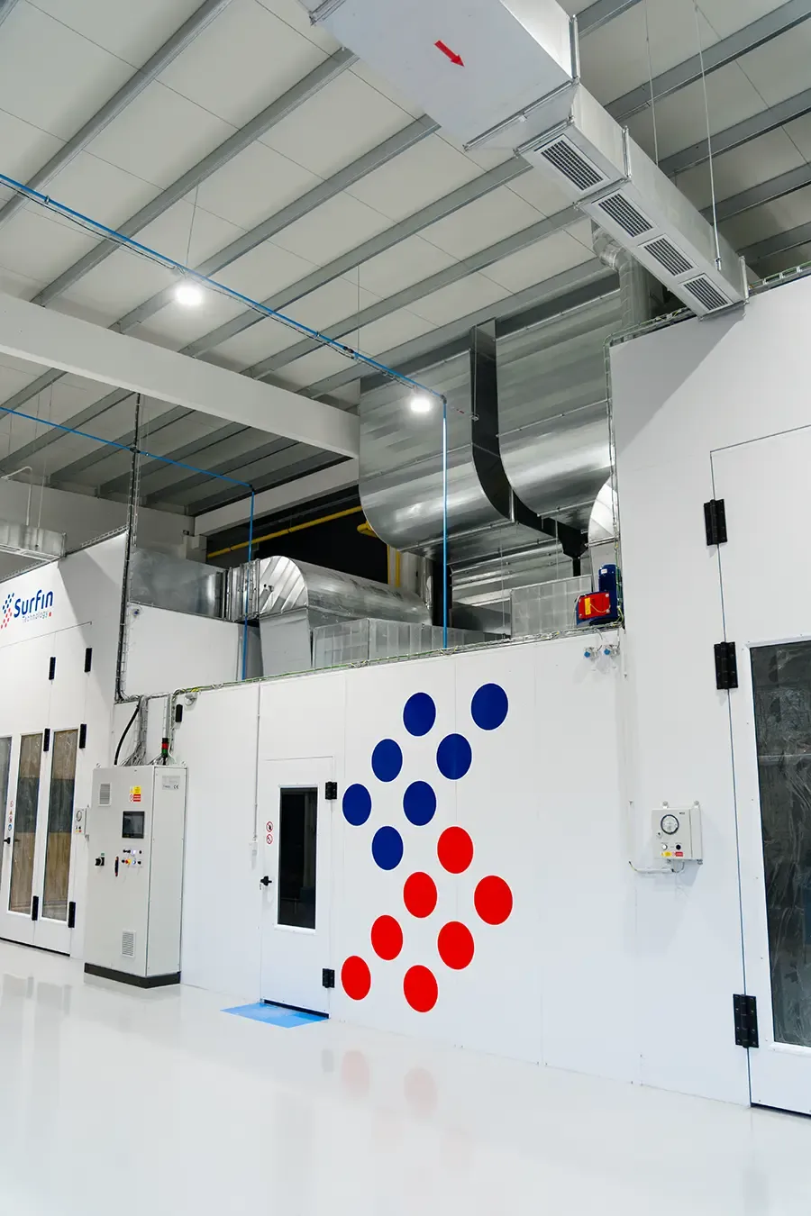 Industrial coating booth ventilation air handling system