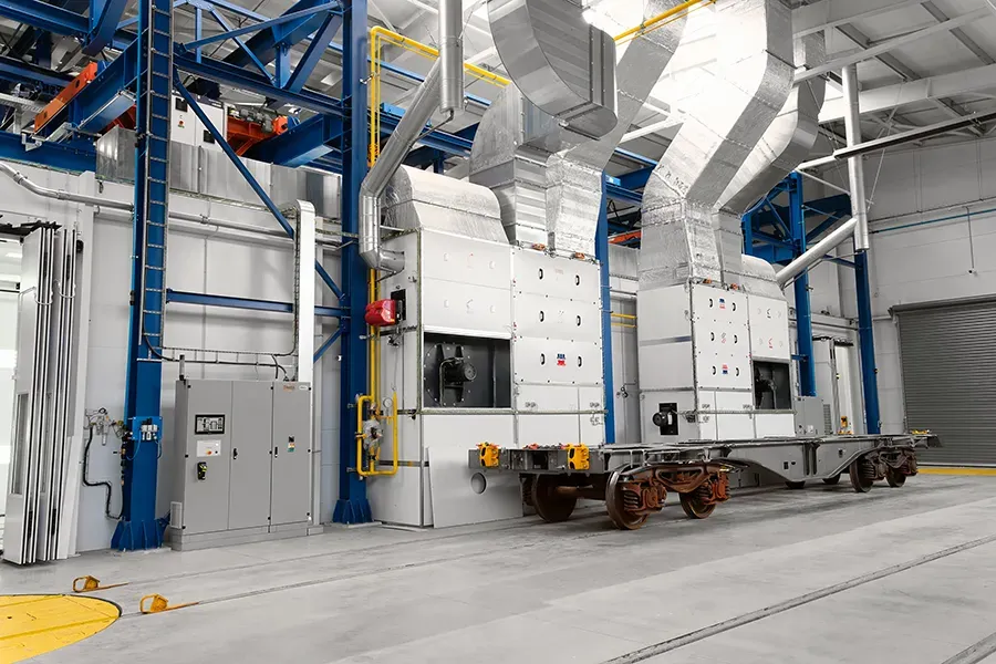 Freight wagon coating line facility