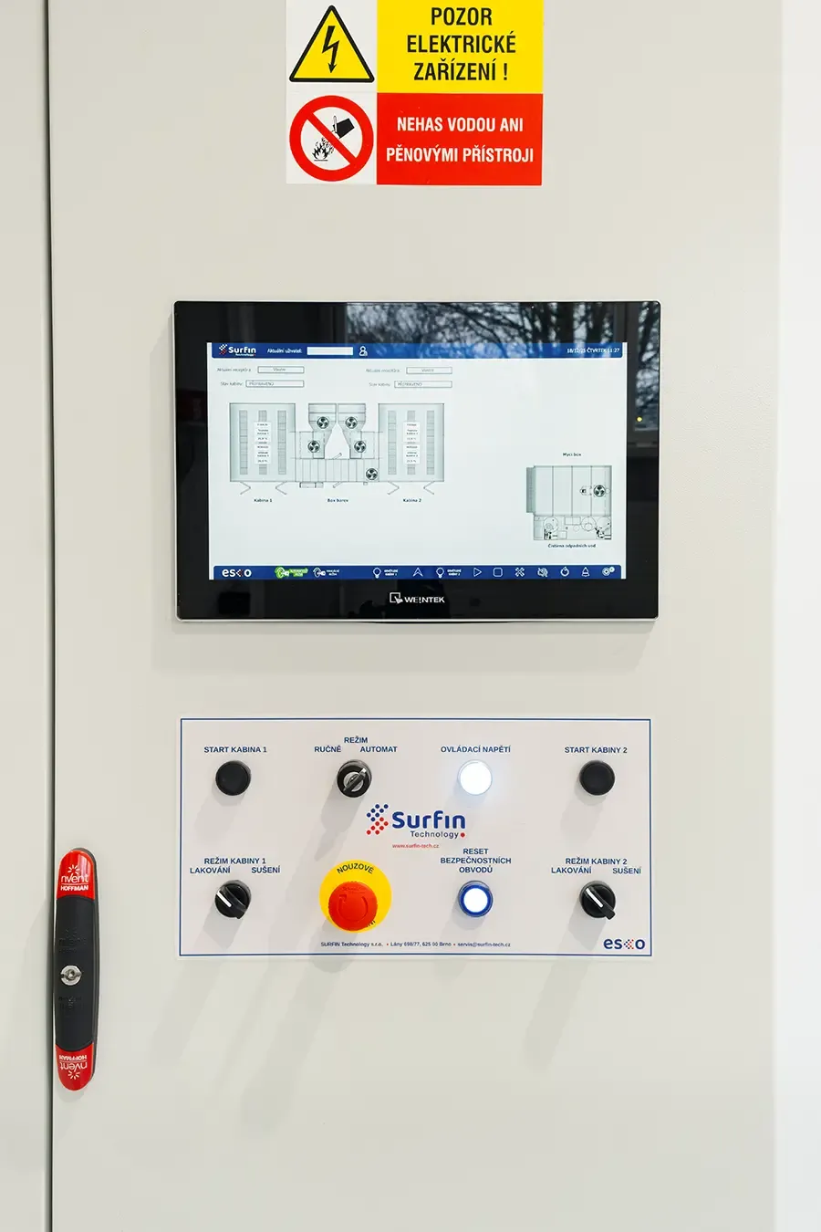 ESCO control system panel close-up