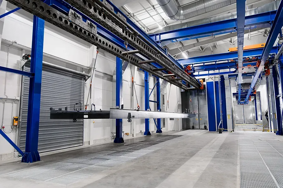Automatic coating line flash-off zone