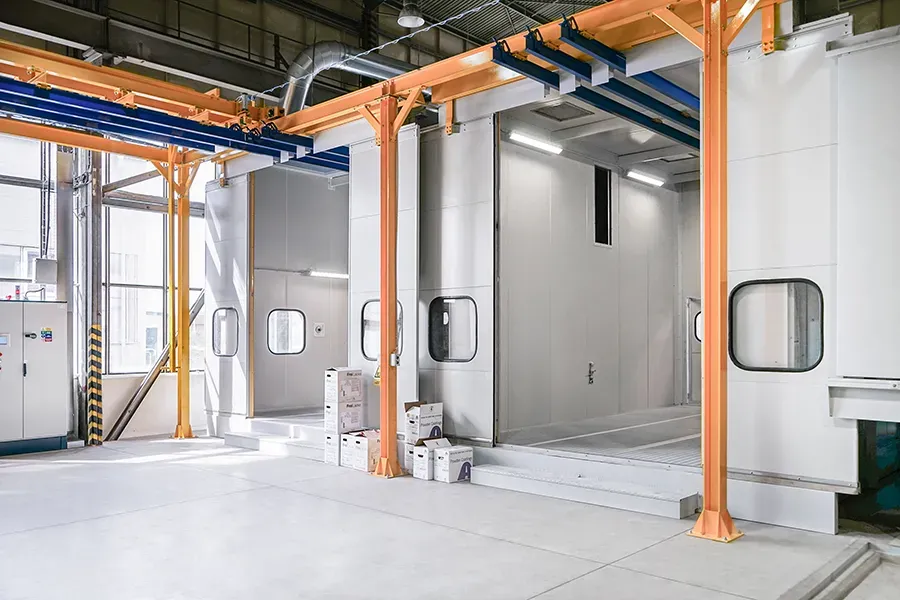 Semi-automatic powder coating booths at Camfil