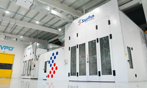 Industrial manual wet coating facility with ESCO control system