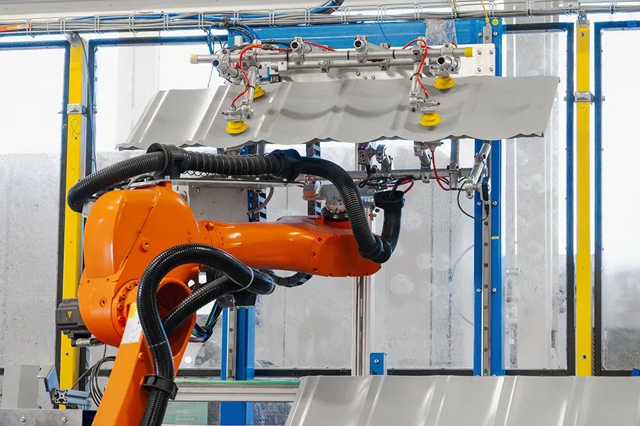 Robotic suction-based hanging station