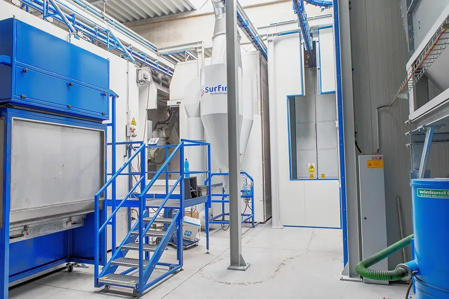 Automatic coating booth outside view