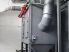 Blasting machine filtration unit