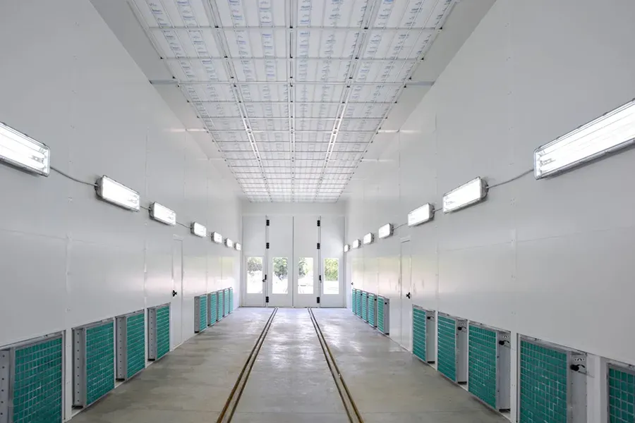 Freight wagons drying booth interior at Tatravagónka
