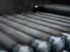 Steel cartridges before blasting